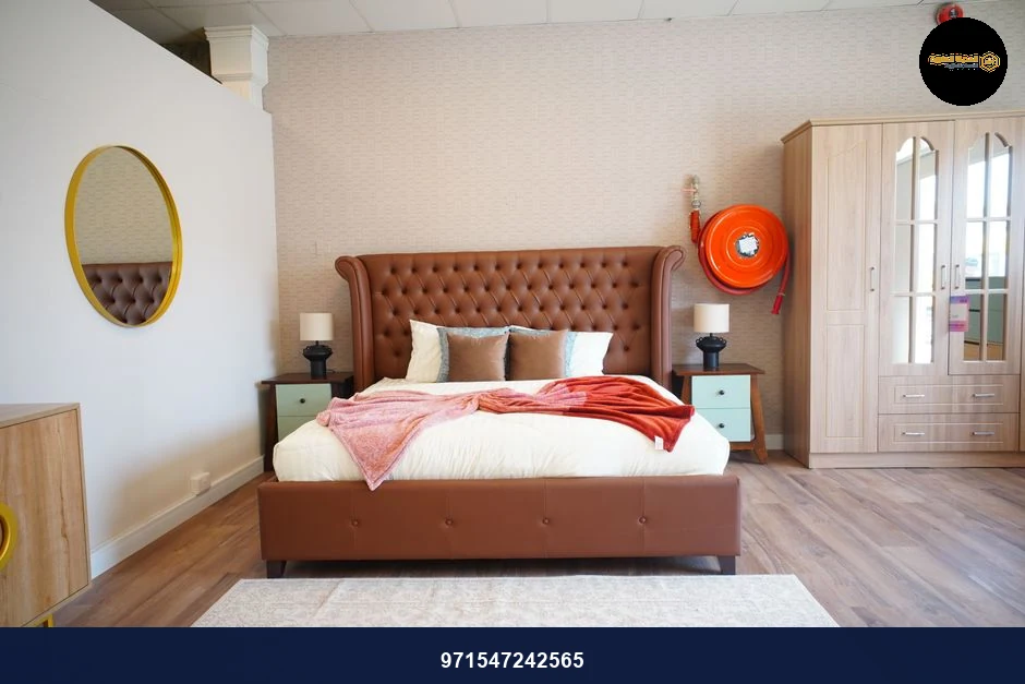 Explore a stylish modern bedroom featuring luxury furniture and warm tones.