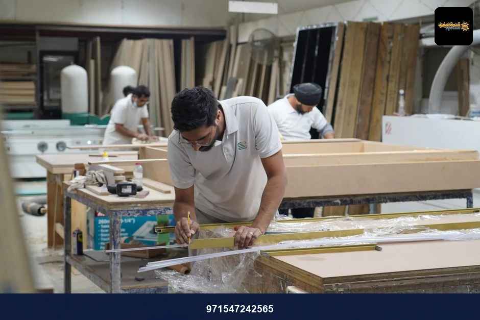 Craftsmen portraying precision and skill in a Dubai carpentry workshop. Craftsmen portraying precision and skill in a Dubai carpentry workshop.